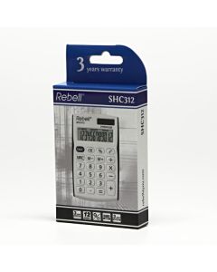 Rebell Kalkulačka RE-SHC312BK BX, bílo-černá, kapesní, dvanáctimístná
