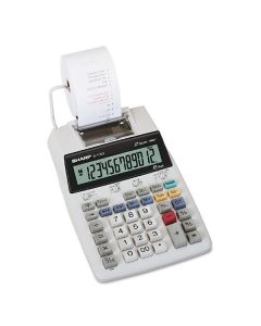 Sharp Kalkulačka EL-1750V, bílá, stolní s tiskem, dvanáctimístná, bez adaptéru
