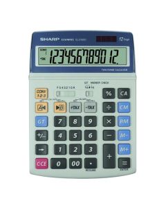 Sharp Kalkulačka EL-2125C, šedá, stolní, dvanáctimístná