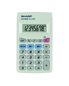 Sharp Kalkulačka EL-233S, bílá, kapesní, osmimístná