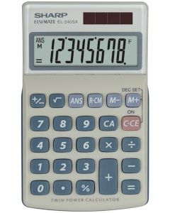 Sharp Kalkulačka EL-240SA, stříbrná, kapesní, osmimístná