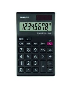 Sharp Kalkulačka EL-310ANWH, černo-bílá, stolní, osmimístná