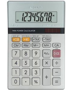 Sharp Kalkulačka EL-330ER, stříbrná, kapesní, osmimístná