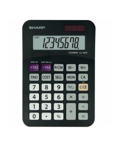 Sharp Kalkulačka EL-330FBBK, černá, stolní, osmimístná