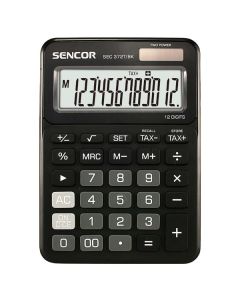 Sencor Kalkulačka SEC 372T/BK, černá, stolní, dvanáctimístná
