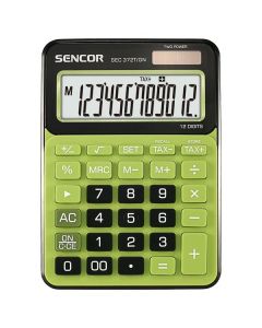Sencor Kalkulačka SEC 372T/GN, zelená, stolní, dvanáctimístná