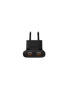 Verbatim Fold ,n, Go, GaN nabíječka do sítě 2 USB-C PD 3.0, černá, 65W, pevná EU vidlice