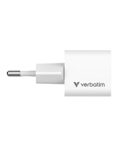 Verbatim, Mini GaN nabíječka 1 x USB-C, bílá, 20 W, Pouze pro vnitřní použití