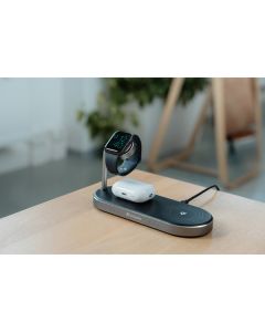 Verbatim, Duální nabíjecí podložka 3 v 1, pro dva telefony iPhone a hodinky Apple Watch, černá, 9V, 35W, Certifikace MFi a Qi