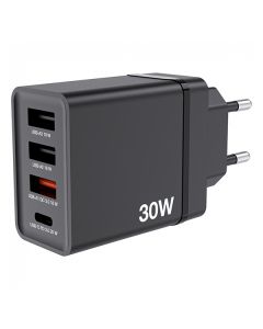 Verbatim Síťový adaptér 30W, 4 porty, 1x USB-C, 3x USB-A