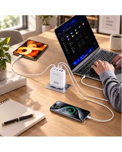 Powerton ENERGY QUANTIX GaN Síťový adaptér 100W, 4 porty, 3x USB-C, 1x USB-A