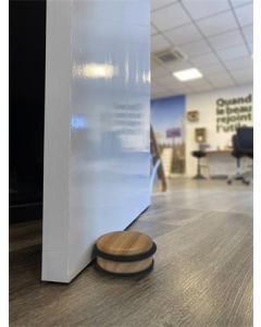 Dveřní zarážka, vzhled dřeva, ocel / elastomer, DOORSTOP W