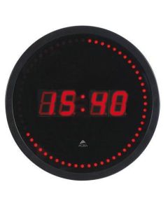 Nástěnné hodiny, LCD displej, černá, 30cm, ALBA "Horled"