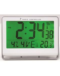 Nástěnné hodiny "Horlcdneo", radio-control, LCD displej, 22x20 cm, ALBA, stříbrné