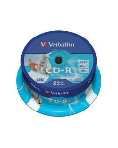 CD-R 700MB, 80min., 52x, Printable, Verbatim, 25-cake