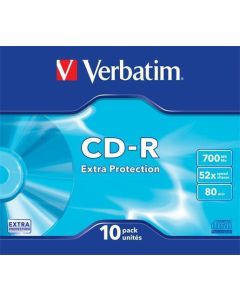 CD-R 700MB, 80min., 52x, DL Extra Protection, Verbatim, slim box, 10ks/bal.