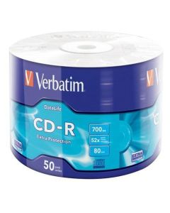 CD-R 700MB, 80min., 52x, DL Extra Protection, Verbatim, 50ks ve fólii