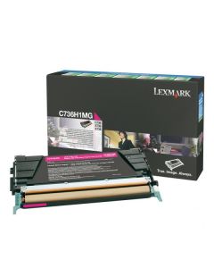 Lexmark originální toner C736H1MG, magenta, 10000str., high capacity, return