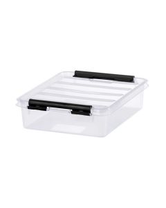 Úložný box "Classic 1", průhledný, plast, 1 l, černé úchytky, SMARTSTORE 3520070