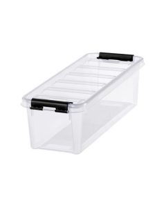 Úložný box "Classic 4", průhledný, plast, 3,5 l, černé úchytky, SMARTSTORE 3455070