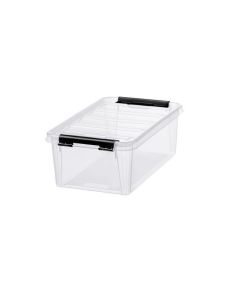 Úložný box "Classic 5", průhledný, plast, 3,6 l, černé úchytky, SMARTSTORE 3456070