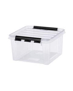 Úložný box "Classic 12", průhledný, plast, 8 l, černé úchytky, SMARTSTORE 3495070