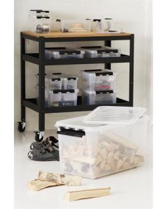 Úložný box "Classic 15", průhledný, plast, 14 l, černé úchytky, SMARTSTORE 3508390