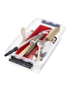 Úložný box "Classic 35", průhledný, plast, 31 l, černé úchytky, kolečka, SMARTSTORE 3541070