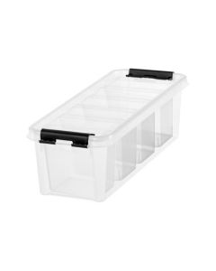 Úložný box "Classic 4", průhledný, plast, černé úchytky, 4 přihrádky, SMARTSTORE 3458710