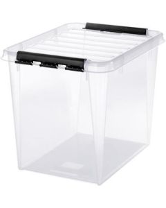 Úložný box "Classic 50", plast, průhledný, 52 l, černé úchytky, SMARTSTORE 3542070