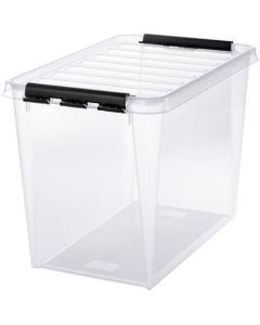 Úložný box "Classic 65", plast, průhledný, 61 l, černé úchytky, SMARTSTORE 3477070