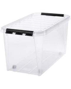 Úložný box "Classic 70", plast, průhledný, 70 l, černé úchytky, SMARTSTORE 3530170