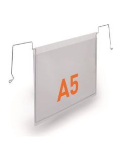 Logistická kapsa, transparentní, A5, horizontální, s drátem, 50 ks/balení, DURABLE 118419