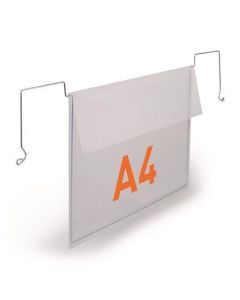 Logistická kapsa, transparentní, A4, horizontální, s drátem a klopou, 50 ks / balení, DURABLE 118819