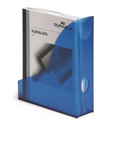 Stojan na časopisy "Basic", transparentní modrá, plast, 73 mm, DURABLE