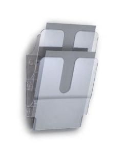 Držák na katalogy "FLEXIPLUS 2", transparentní, na zeď, A4, na výšku, DURABLE