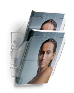 Držák na katalogy "FLEXIPLUS 2", transparentní, na zeď, A5, na výšku, DURABLE 1709013400