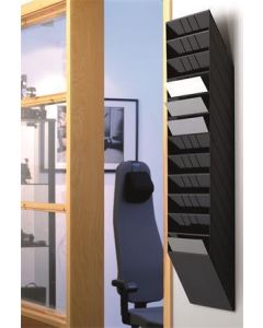 Stojan na katalogy "FLEXIBOXX", černá, nástěnný, vertikální, A4, DURABLE 1709763060