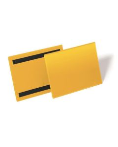 Magnetická kapsa s upevňovacím páskem, žlutá, s magnetem, A5, ležící, DURABLE