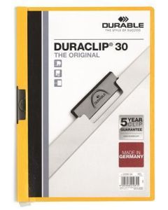 Desky s rychlovazačem "DURACLIP 30", žlutá, s klipem, A4, DURABLE 220004