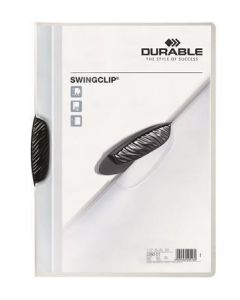 Desky s rychlovazačem "Swingclip® 30", černá, s klipem, A4, PP, DURABLE