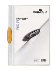 Desky s rychlovazačem "Swingclip 30", žlutá, s klipem, A4, DURABLE 226004
