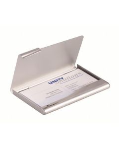 Pouzdro na vizitky, matná stříbrná, kov, pro 20 ks, DURABLE 241523