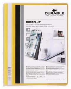 Desky s rychlovazačem "DURAPLUS", žlutá, A4, široké, DURABLE 257904
