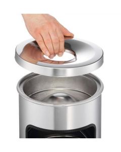 Odpadkový koš "Safe", stříbrná, kulatý, s popelníkem, DURABLE 333223