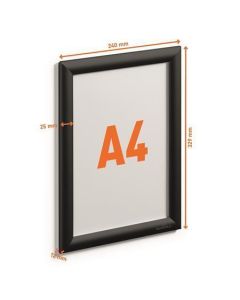 Rám na plakáty, černá, A4, hliníkový rám, DURABLE 479601