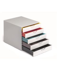 Zásuvkový box "VARICOLOR® 5", světle šedá, plastový, 5 zásuvek, DURABLE