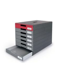 Zásuvkový box "Idealbox pro 7", červená, plastový, 7 zásuvek, DURABLE 776303