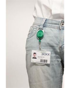 Držák jmenovek "Style", zelená, výsuvný, karabina, DURABLE 832705