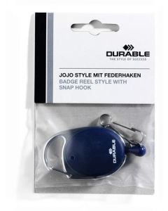 Držák jmenovek "Style", tmavě modrá, výsuvný, karabina, DURABLE 832707